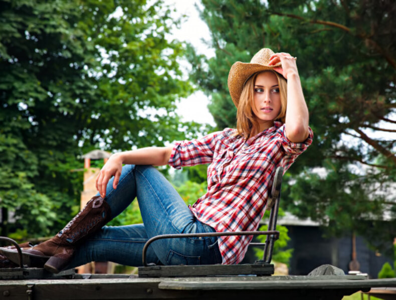 Ladies follow most of the popular western country fashion